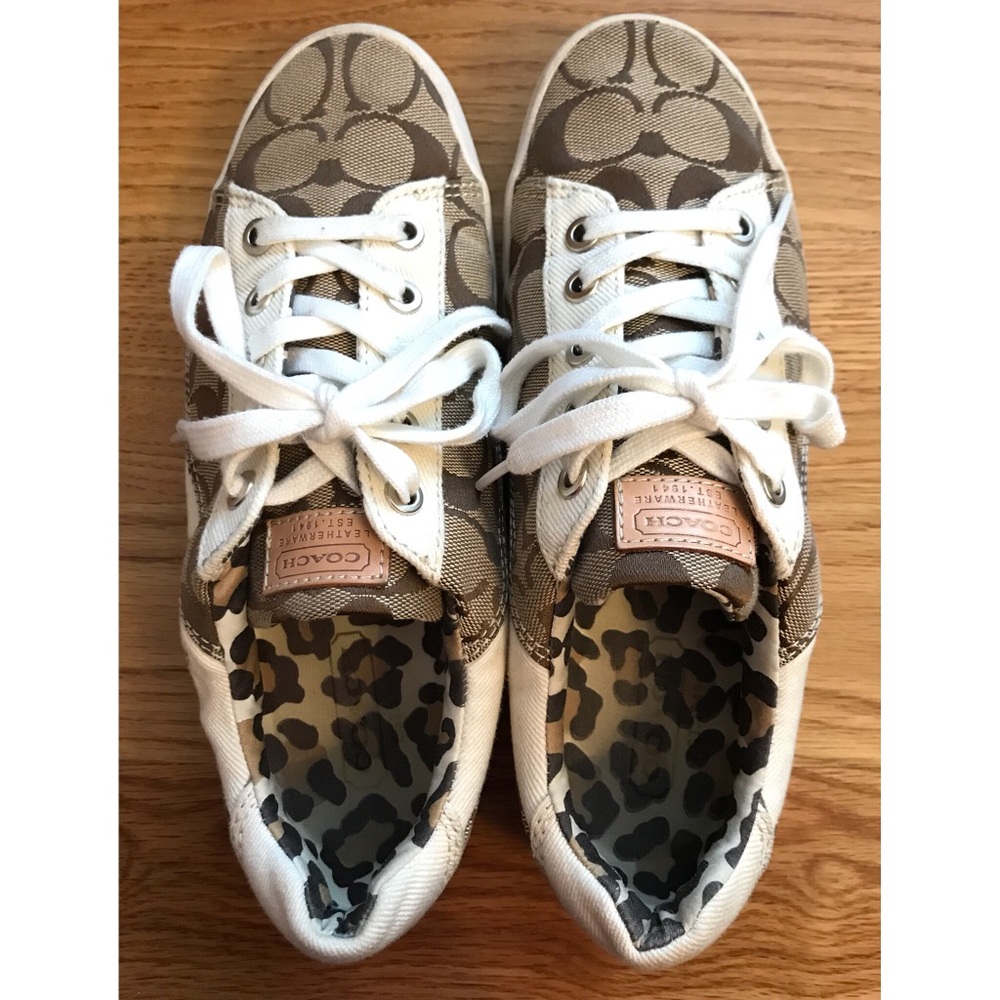 Coach Brown Cream White Tennis Shoes